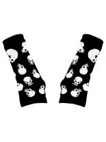 Armstulpen Totenkopf weiß