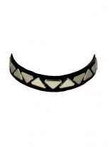 Leder Choker Halsband Dreieck Nieten
