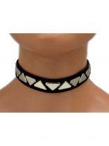 Leder Choker Halsband Dreieck Nieten