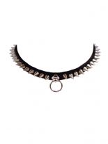 Leder Choker Halsband Conenieten und Ring