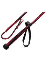 Geflochtene Leder Peitsche schwarz rot