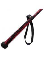 Geflochtene Leder Peitsche schwarz rot