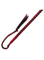 Geflochtene Leder Peitsche schwarz rot