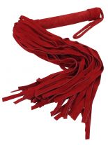 Flogger Peitsche Rot mit 48 Lederriemen