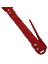 Flogger Peitsche Rot mit 48 Lederriemen