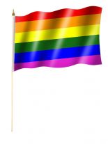 Stockfahne Regenbogen