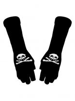 Fingerlose Stulpenhandschuhe Skull schwarz