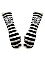 Fingerlose Stulpenhandschuhe Kapitän Skull gestreift