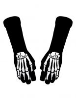 Fingerlose Stulpenhandschuhe Skelett Hand weiß