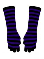 Fingerlose Stulpenhandschuhe lila Streifen