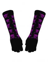 Fingerlose Stulpenhandschuhe Totenkopf lila