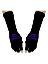 Fingerlose Stulpenhandschuhe blauer Totenkopf