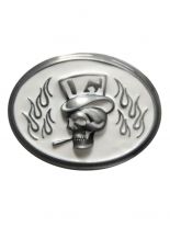 Gürtelschnalle Totenkopf mit Zylinder