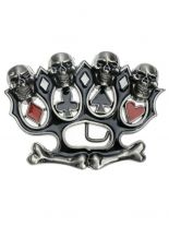 Gürtelschnalle Totenkopf Karten