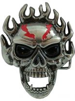 Gürtelschnalle Brennender Totenkopf