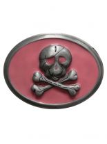 Gürtelschnalle Skull pink