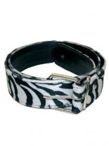Gürtel mit Fell Zebra Muster