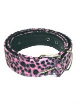 Gürtel mit Fell Leopard pink