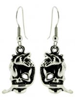 Ohrring Totenkopf mit Schlange klein