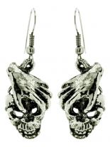 Ohrring Totenkopf mit Hand