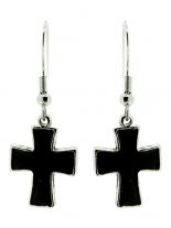 Ohrring Crucifix schwarz