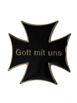 Anstecker Pin Eiserneskreuz Schwarz Gott mit uns