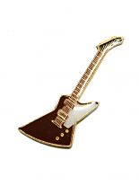 Anstecker Pin E-Gitarre braun weiß