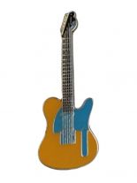 Anstecker Pin E-Gitarre gelb blau