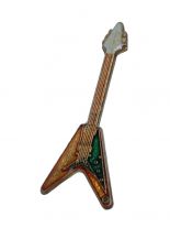 Anstecker Pin E-Gitarre gelb grün