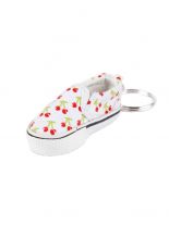 Schlüsselanhänger Schuh weiß mit Kirschen