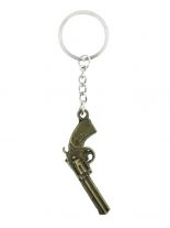 Schlüsselanhänger Revolver gold