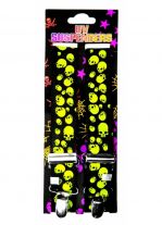 Hosenträger Totenkopf neon gelb schwarz