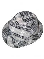 Clubstyle Trilby Hut grau Schotten Look