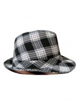 Clubstyle Trilby Hut schwarz weiß kariert