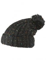 Slouch Long Winter Mütze anthrazit bunt Bommel