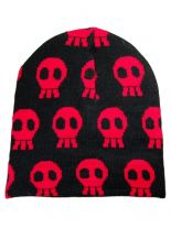 Winterset Totenköpfe Rot Schal Beanie Handschuhe