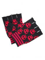 Winterset Totenköpfe Rot Schal Beanie Handschuhe