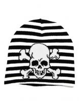 Winterset Totenkopf mit Streifen Schal Beanie Handschuhe