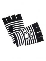Winterset Totenkopf mit Streifen Schal Beanie Handschuhe