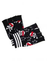 Winterset Totenköpfe mit Sternen Schal Beanie Handschuhe