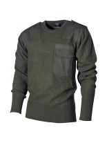 Bundswehr Pullover mit Brusttasche oliv