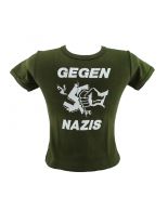 Kinder T-Shirt gegen Nazis oliv