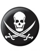 2 Button Skull mit Schwertern