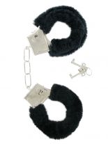 Handschellen mit Fell schwarz