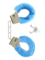 Handschellen mit Fell hellblau