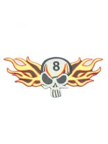 Aufbügler Skull 8 mit Flammen