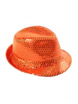 Clubstyle Party Hut orange mit Pailletten