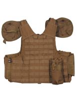 Taktische Weste Combat coyote tan mit Abwurfsystem