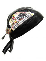 Bandana Cap Kunstleder Truck Flammen