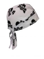 Bandana Cap Piratenkopf weiß